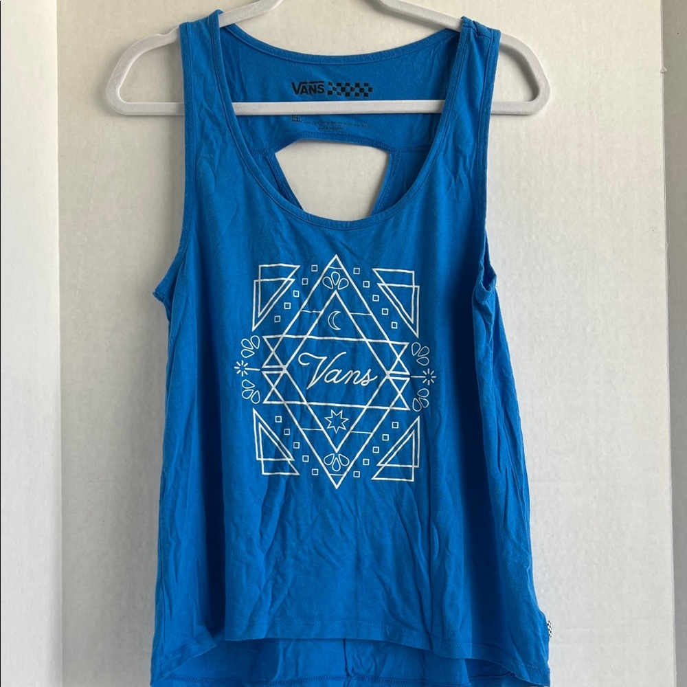 Vans Women's Vibrant Blue Geometric Tank Top